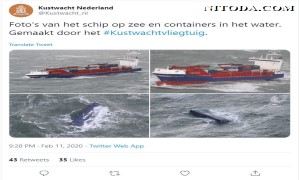 Nhiều container đã rơi khỏi tàu OOCL Rauma ngoài khơi biển Hà Lan