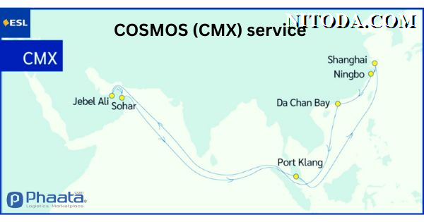Dịch vụ COSMOS (CMS) của Emirates Shipping Line (Ảnh: Nitoda)