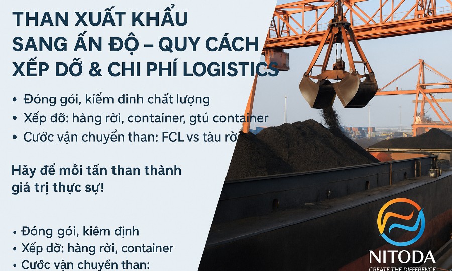 Than Xuất Khẩu Sang Ấn Độ – Quy Cách Xếp Dỡ & Chi Phí Logistics