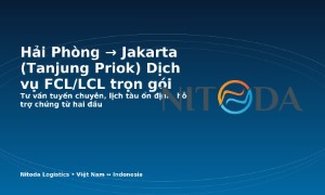 Hải Phòng → Jakarta (Tanjung Priok): Dịch vụ FCL/LCL trọn gói cho doanh nghiệp