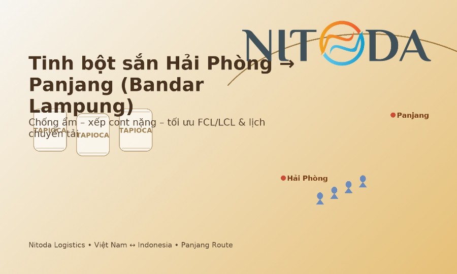 Tinh bột sắn từ Hải Phòng đến Panjang: Bí quyết giữ chất lượng & tiết kiệm chi phí logistics
