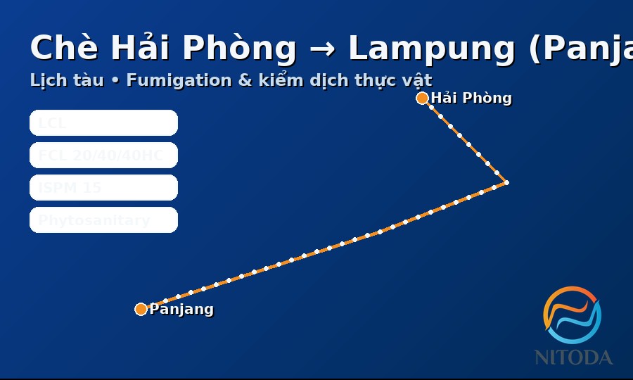 Chè Hải Phòng → Lampung (Panjang): lịch tàu, fumigation & kiểm dịch thực vật