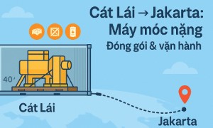 Máy móc nặng từ Cát Lái → Jakarta (đóng gói & vận hành)