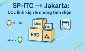 SP-ITC → Jakarta (LCL & chống tĩnh điện): Cẩm nang vận hành cho lô linh kiện điện tử