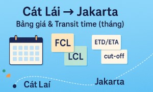 Bảng giá & transit time Cát Lái → Jakarta (cập nhật tháng)