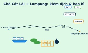 Chè Cát Lái → Lampung: kiểm dịch & bao bì