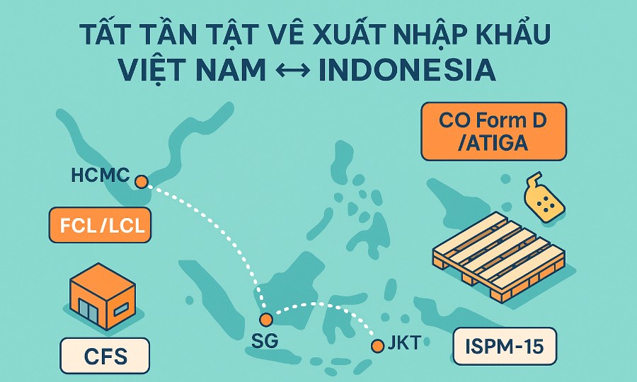 Tất tần tật xuất nhập khẩu Việt Nam ↔ Indonesia: vận hành – thuế – logistics