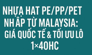 NHỰA HẠT PE/PP/PET NHẬP TỪ MALAYSIA: GIÁ QUỐC TẾ & TỐI ƯU LÔ 1×40HC