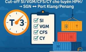Cut-off SI/VGM/CFS/CY cho tuyến HPH/SGN ↔ Port Klang/Penang