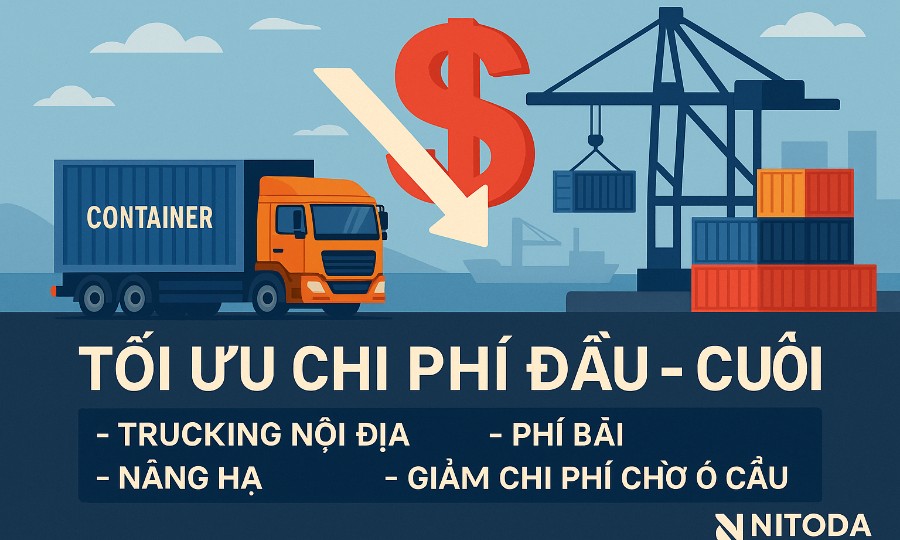 Tối ưu chi phí đầu – cuối Trucking nội địa, phí bãi, nâng hạ & giảm chi phí chờ cẩu